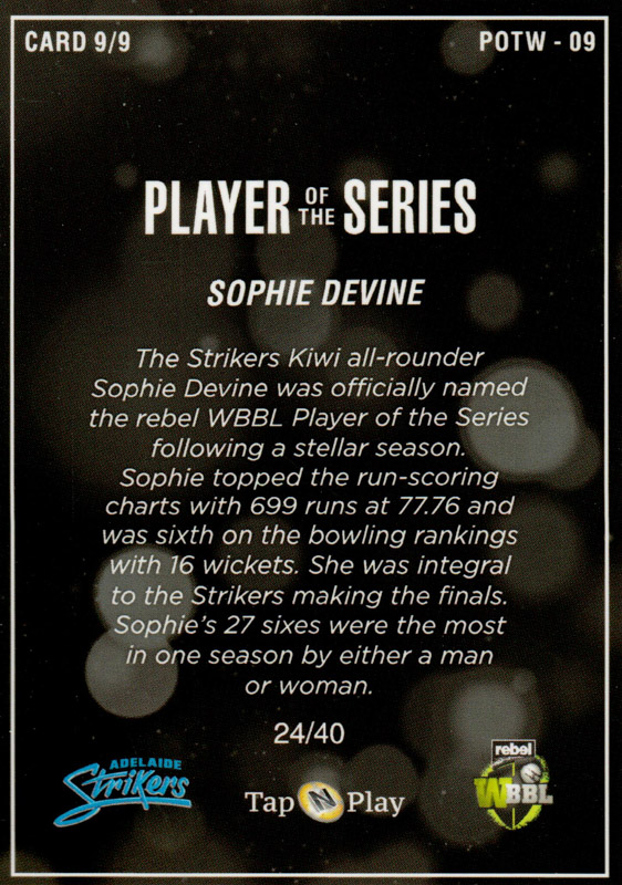 Sophie Devine back
