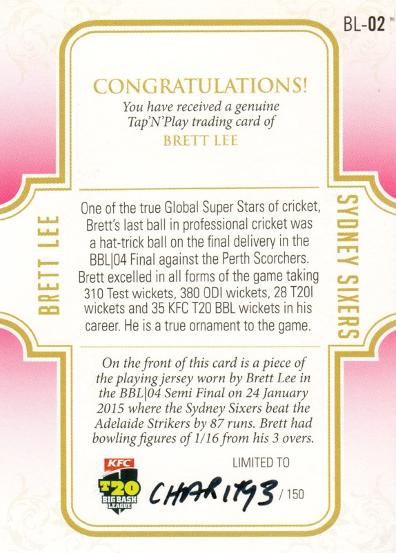 Brett Lee back