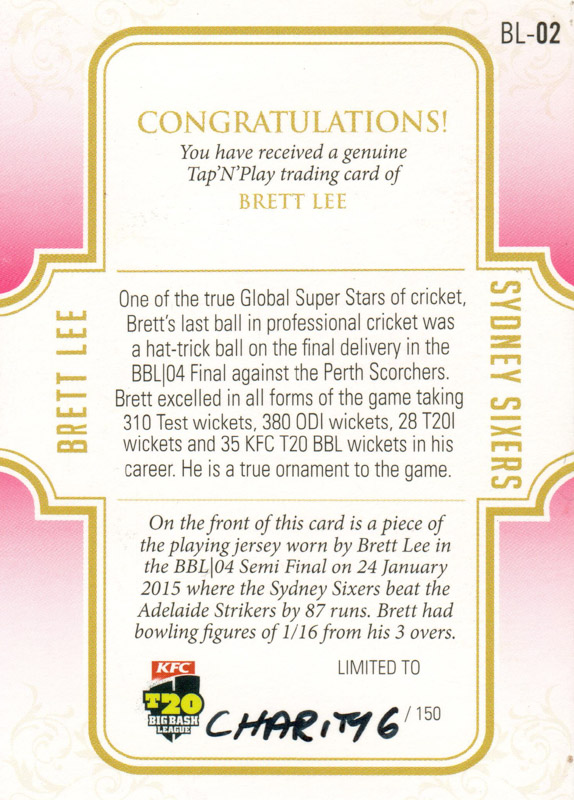 Brett Lee back
