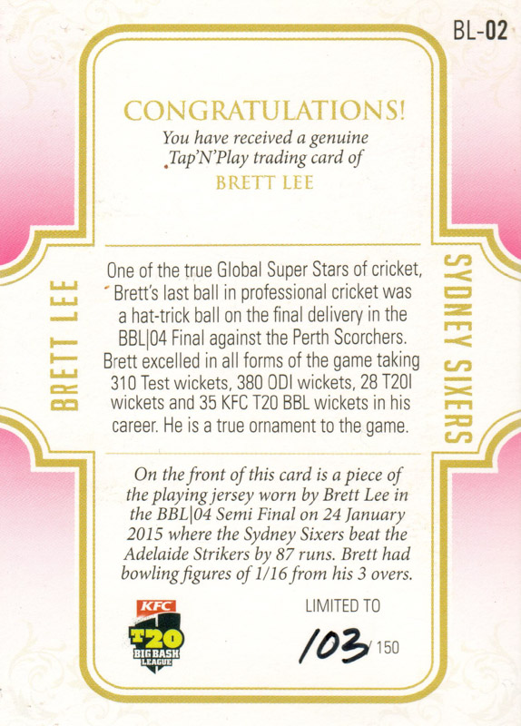 Brett Lee back