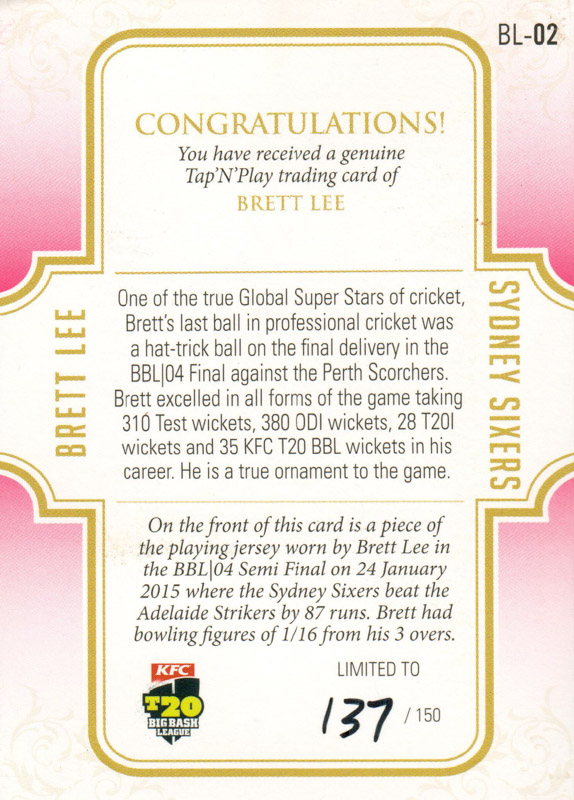 Brett Lee back