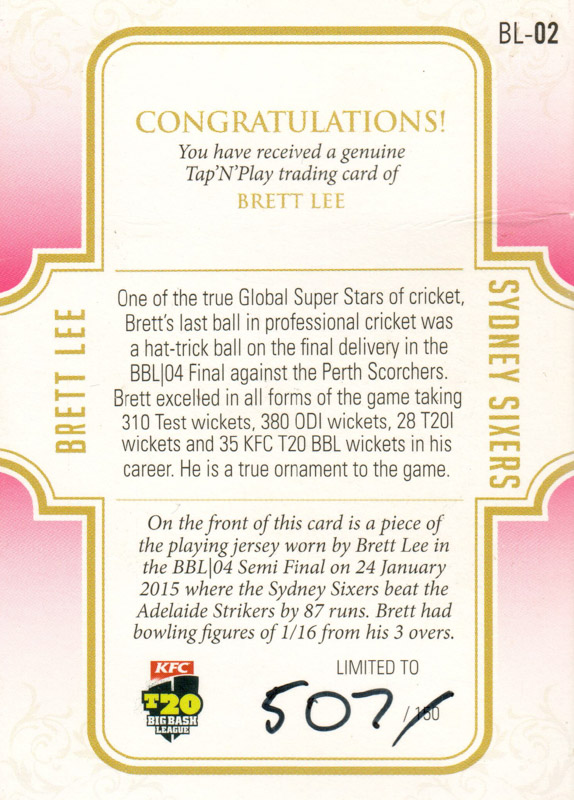 Brett Lee back