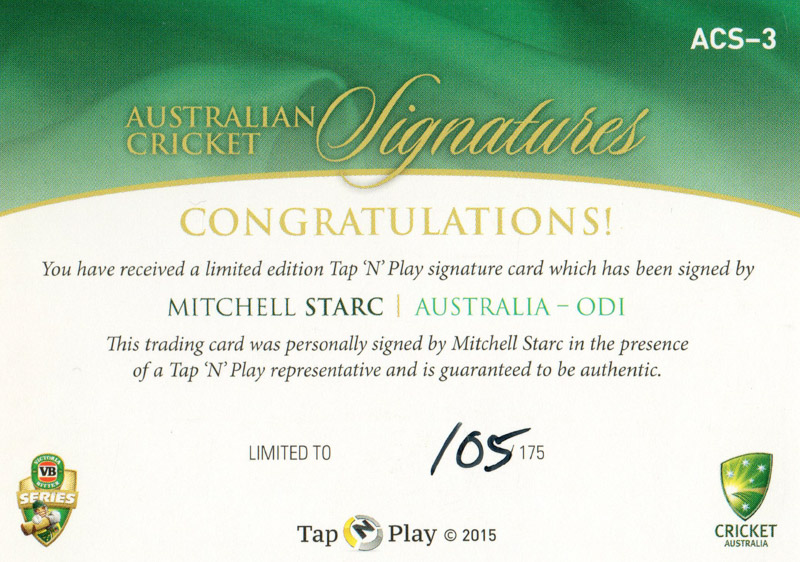 Mitchell Starc back