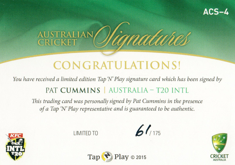 Pat Cummins back