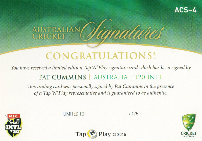 Pat Cummins back