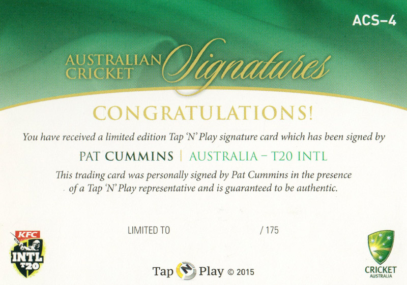 Pat Cummins back
