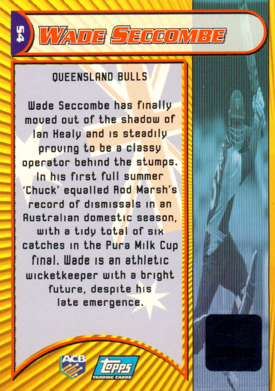 Wade Seccombe back