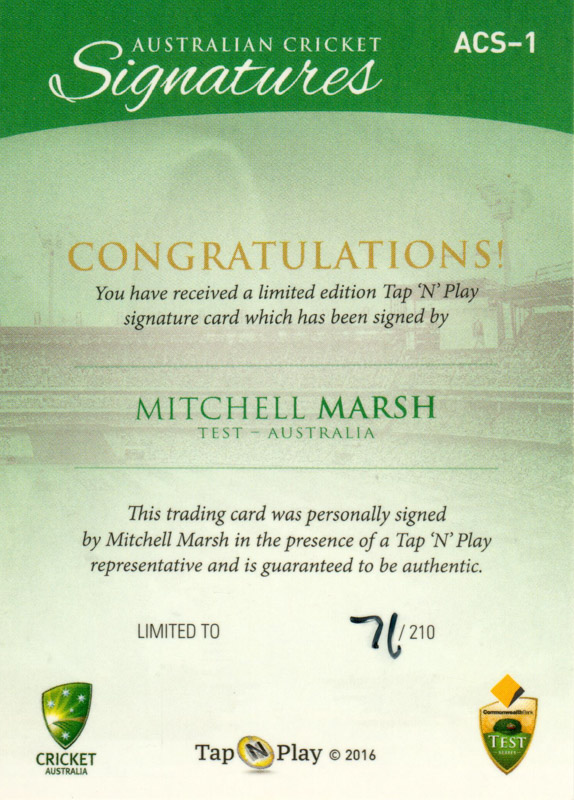 Mitchell Marsh back