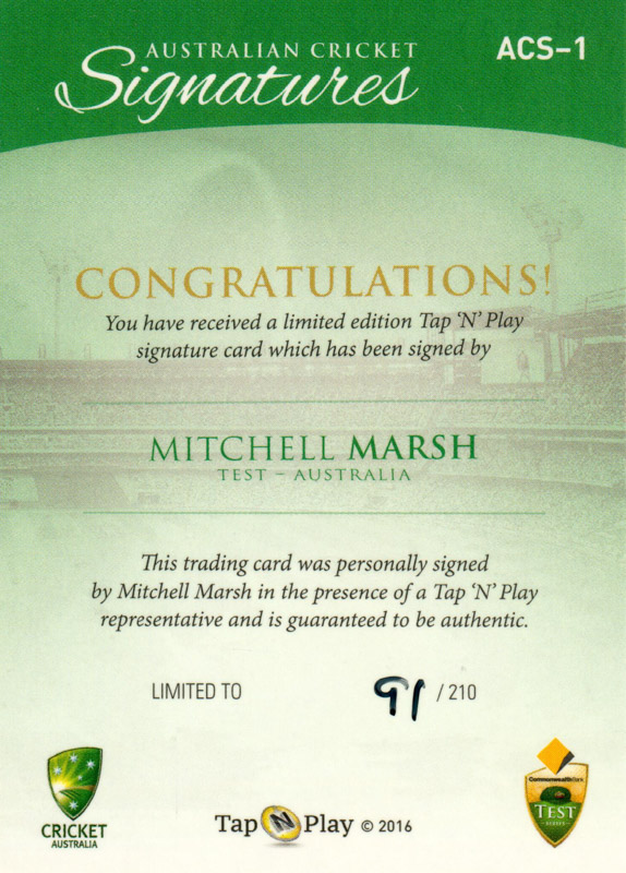 Mitchell Marsh back