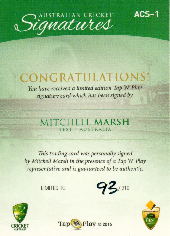 Mitchell Marsh back