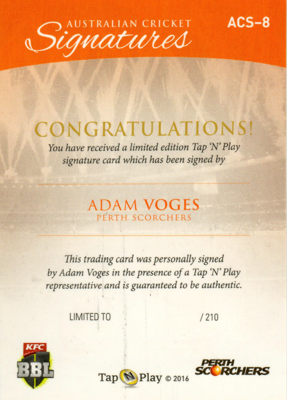 Adam Voges back