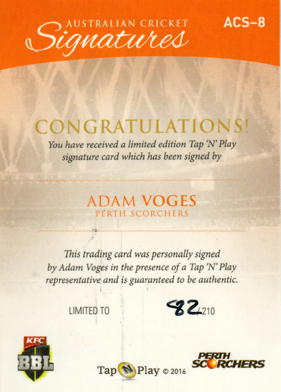 Adam Voges back