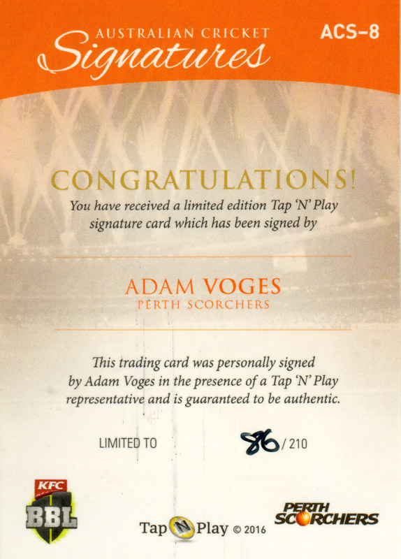 Adam Voges back