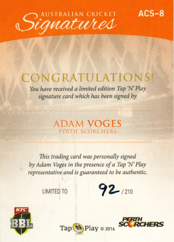 Adam Voges back