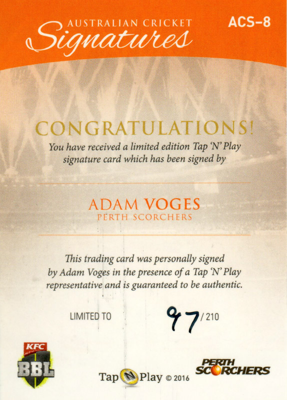 Adam Voges back