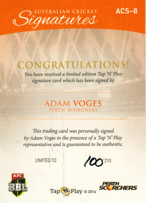 Adam Voges back