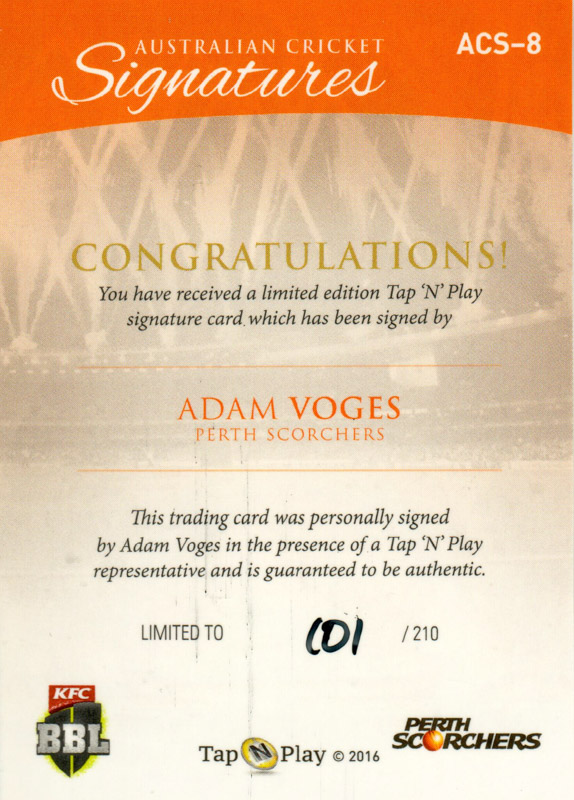 Adam Voges back