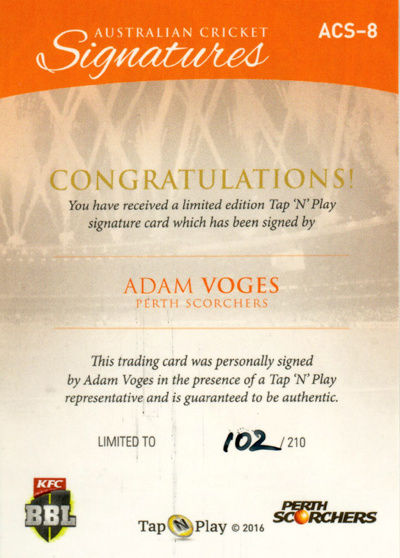 Adam Voges back