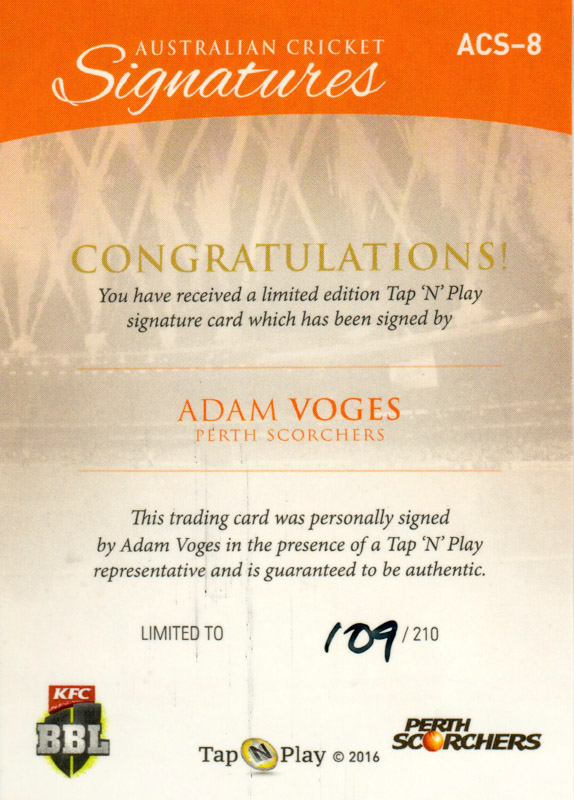 Adam Voges back