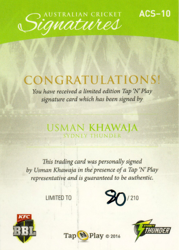 Usman Khawaja back