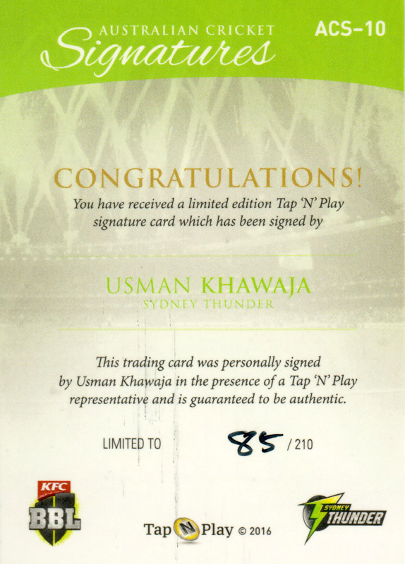 Usman Khawaja back