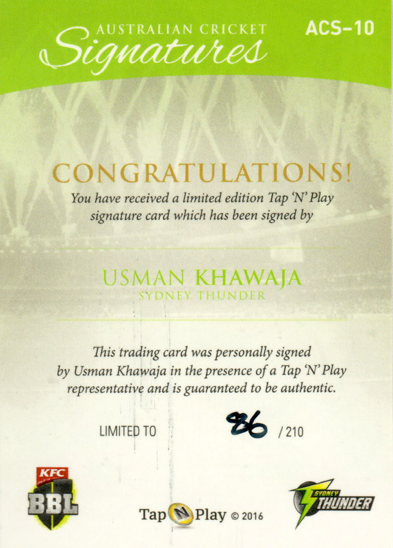 Usman Khawaja back