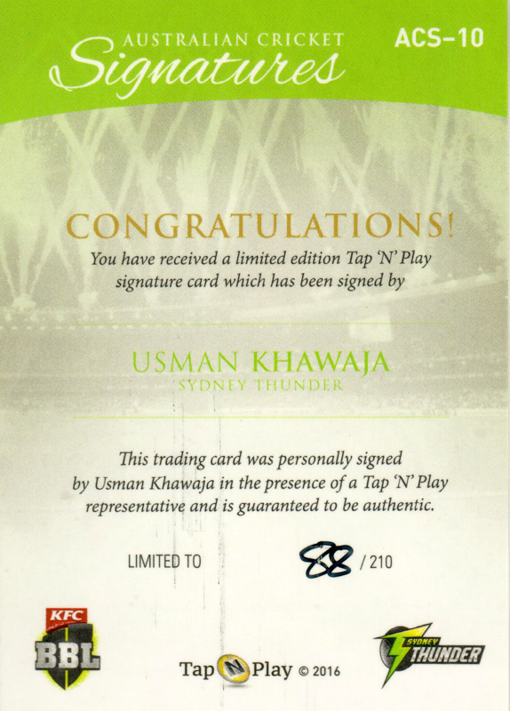 Usman Khawaja back