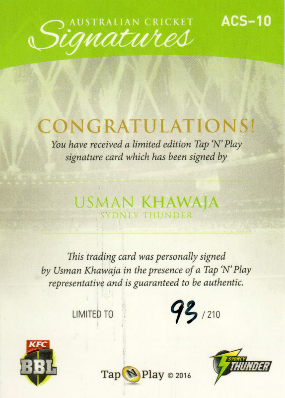 Usman Khawaja back