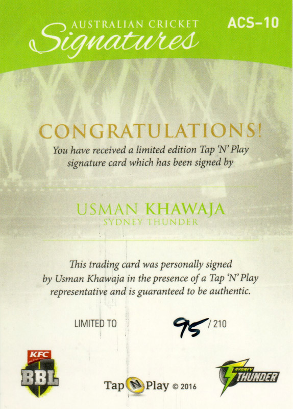 Usman Khawaja back