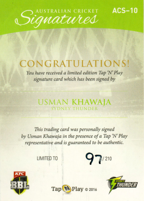 Usman Khawaja back