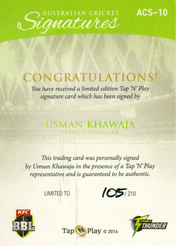 Usman Khawaja back