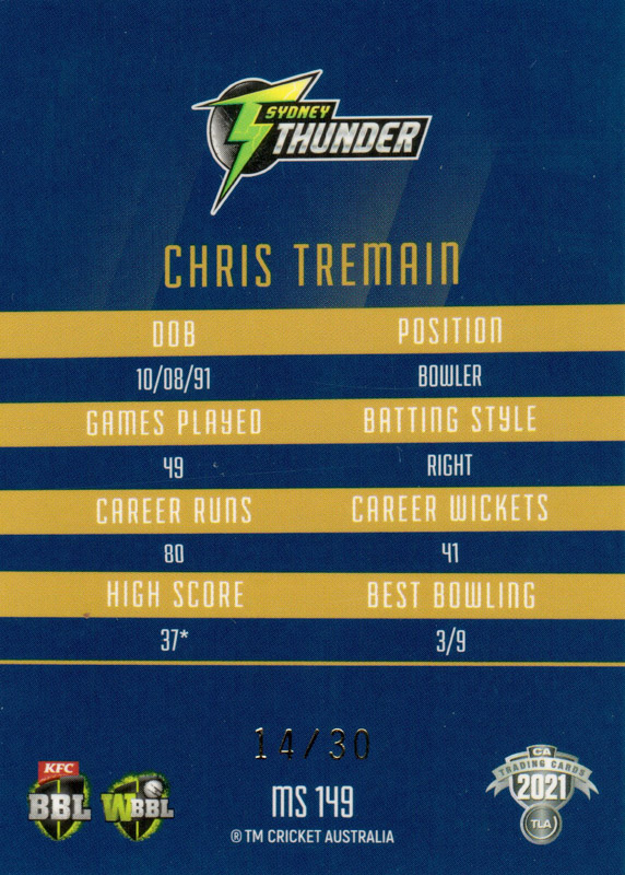 Chris Tremain back