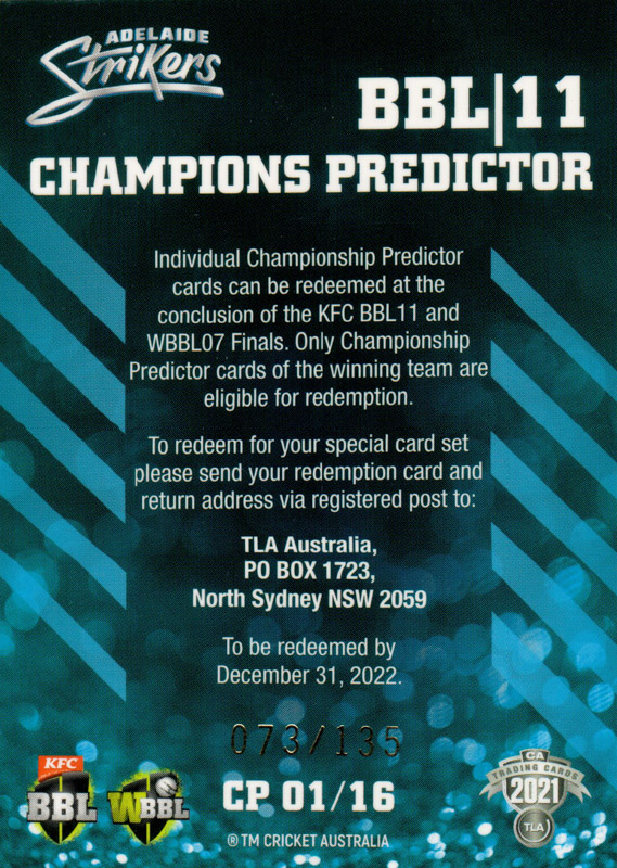 Adelaide Strikers - BBL 11 back