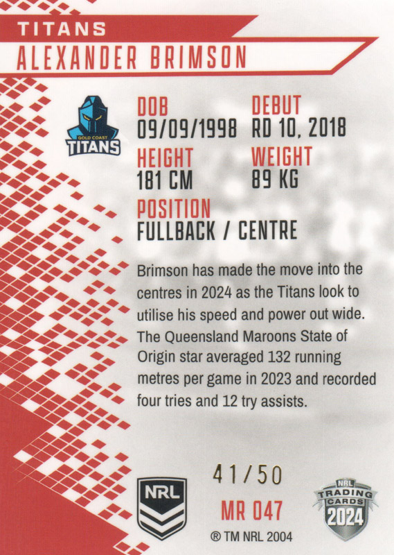 Alexander Brimson back