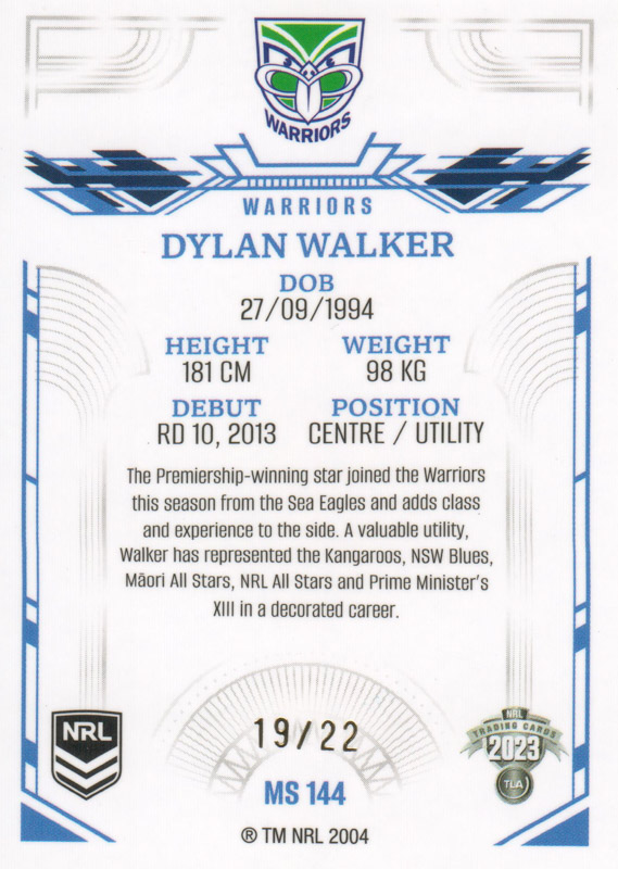 Dylan Walker back