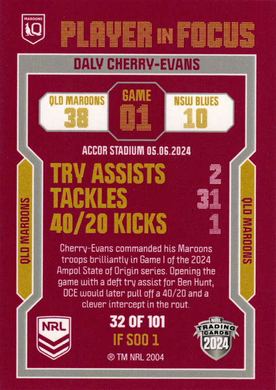 Daly Cherry Evans back