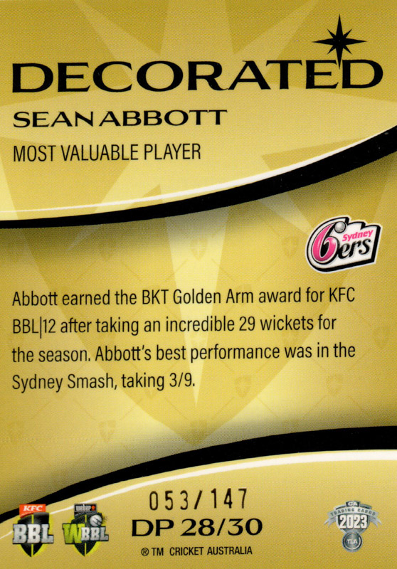 Sean Abbott back