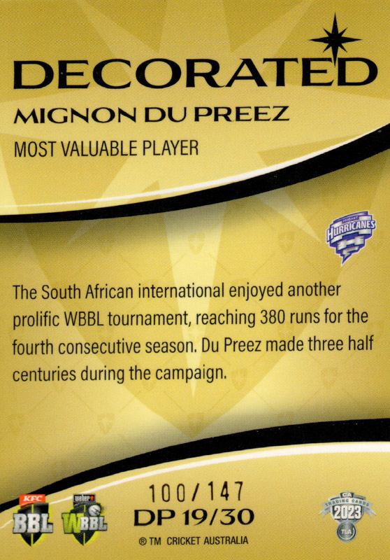 Mignon Du Preez back