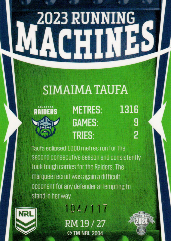Simaima Taufa back