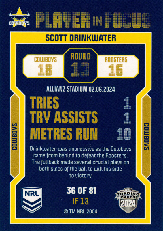 Scott Drinkwater back