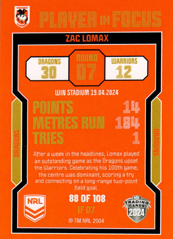 Zac Lomax back