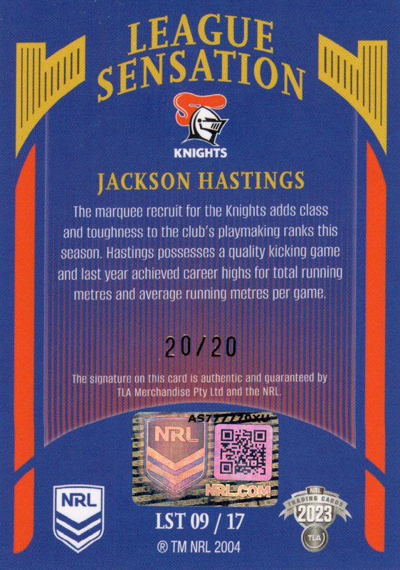 Jackson Hastings back