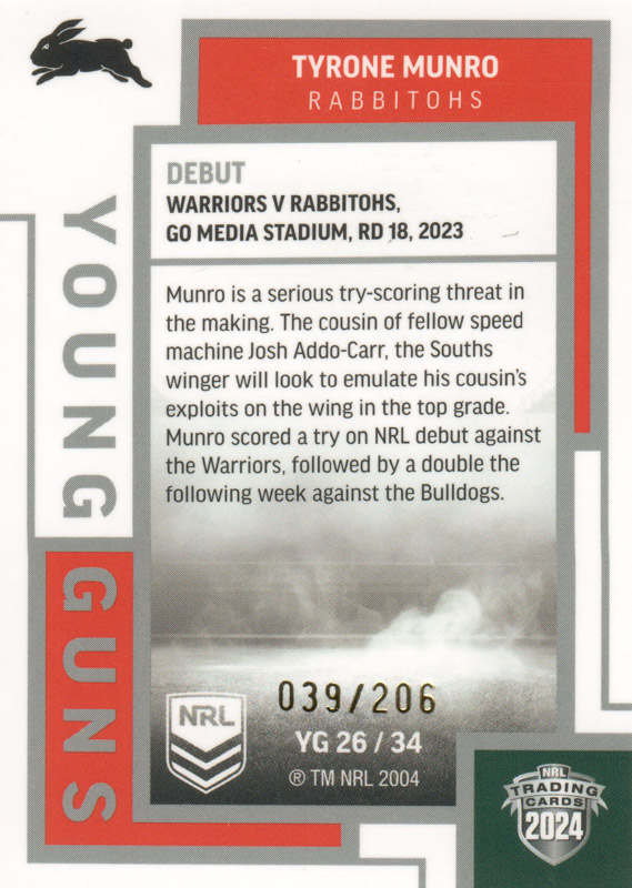 Tyrone Munro back