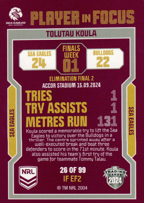 Tolutau Koula back