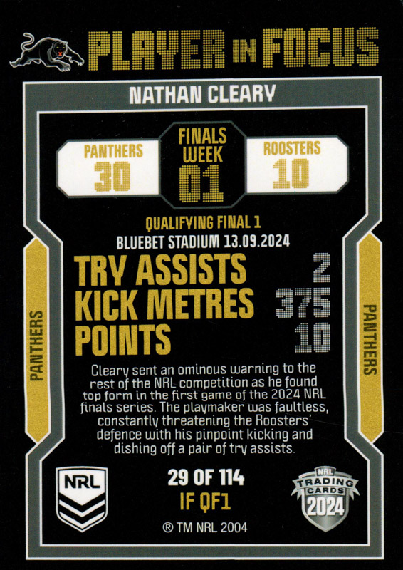 Nathan Cleary back