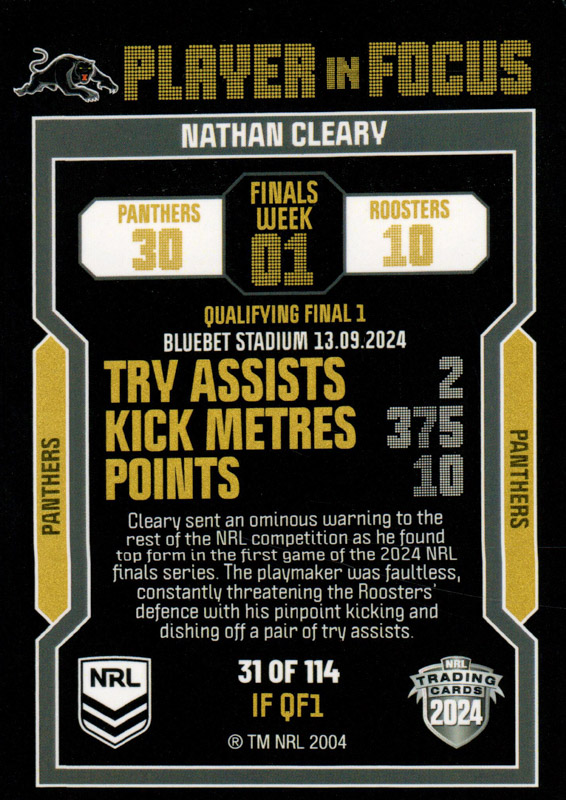 Nathan Cleary back
