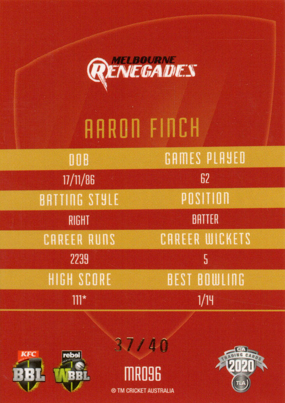 Aaron Finch back