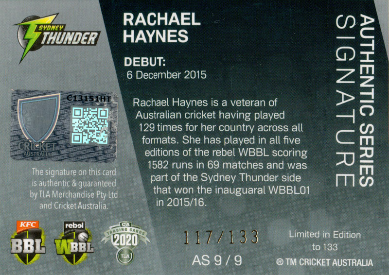 Rachael Haynes back