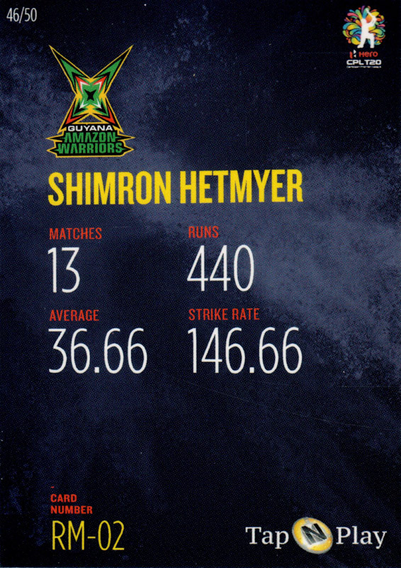 Shimron Hetmyer back