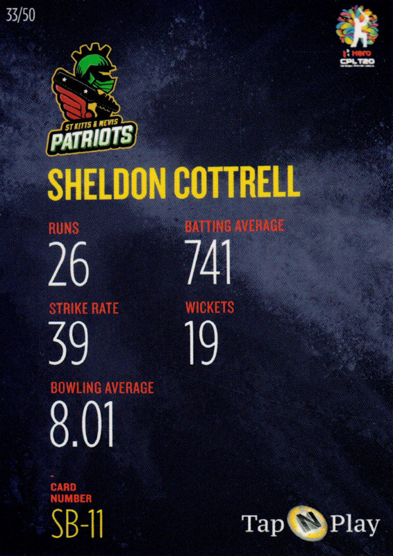 Sheldon Cottrell back